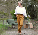 Pantalon Eliot Lin ocre | Quintessence