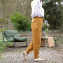 Pantalon Eliot Lin ocre | Quintessence
