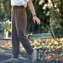 Pantalon Eliot - Sergé de coton chocolat - Quintessence