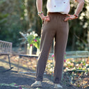 Pantalon Eliot - Sergé de coton chocolat - Quintessence