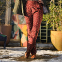 Pantalon Marcus - velours milleraies fleuri automnal - Quintessence