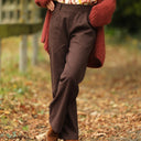 Pantalon Nestor - Coton/lin chocolat - Quintessence