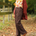 Pantalon Nestor - Coton/lin chocolat - Quintessence