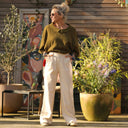 Pantalon Nestor coton/lin ivoire - Quintessence