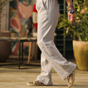 Pantalon Nestor lin gris perle - Quintessence