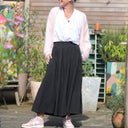 Pantalon Paco - lin stone wash noir - Quintessence