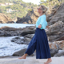 Pantalon Paco - sergé de viscose bleu marine - Quintessence