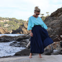 Pantalon Paco - sergé de viscose bleu marine - Quintessence