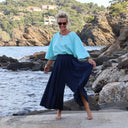 Pantalon Paco - sergé de viscose bleu marine - Quintessence