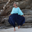 Pantalon Paco - sergé de viscose bleu marine - Quintessence