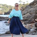 Pantalon Paco - sergé de viscose bleu marine - Quintessence