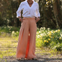 Pantalon Suwannee Lin Abricot | Quintessence