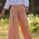 Pantalon Suwannee Lin Abricot | Quintessence