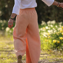 Pantalon Suwannee Lin Abricot | Quintessence
