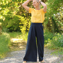 Pantalon Suwannee Lin Bleu marine vue détail | Quintessence