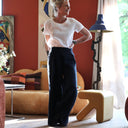 Pantalon Suwannee Lin Bleu marine | Quintessence