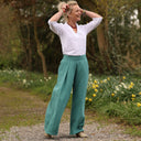 Pantalon Suwannee Lin Vert menthe | Quintessence