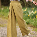 Pantalon Suwannee Lin Vert olive | Quintessence