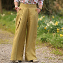 Pantalon Suwannee Lin Vert olive | Quintessence