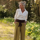 Pantalon Suwannee Lin Vert olive | Quintessence