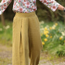 Pantalon Suwannee Lin Vert olive | Quintessence