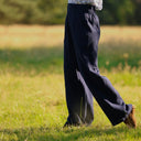 Pantalon Tino - Double gaze de coton bleu nuit - Quintessence