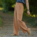 Pantalon Tino - Double gaze de coton camel - Quintessence