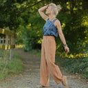 Pantalon Tino - Double gaze de coton camel - Quintessence