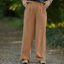 Pantalon Tino - Double gaze de coton camel - Quintessence