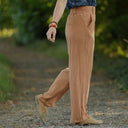Pantalon Tino - Double gaze de coton camel - Quintessence