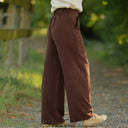 Pantalon Tino - Double gaze de coton chocolat - Quintessence
