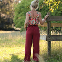 Pantalon Tino - Double gaze de coton grenat - Quintessence