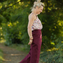 Pantalon Tino - Toile de coton bordeaux - Quintessence