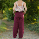 Pantalon Tino - Toile de coton bordeaux - Quintessence