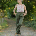Pantalon Tino - Toile de coton kaki - Quintessence