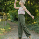 Pantalon Tino - Toile de coton kaki - Quintessence