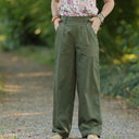 Pantalon Tino - Toile de coton kaki - Quintessence