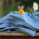 Pantalon Tino - Toile de coton rayé bleu blanc - Quintessence