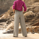 Pantalon Tom - coton/lin kaki - Quintessence