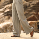 Pantalon Tom - coton/lin kaki - Quintessence