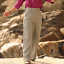 Pantalon Tom - coton/lin kaki - Quintessence