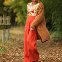 Pantalon Tom - coton/lin orange crépuscule - Quintessence