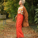 Pantalon Tom - coton/lin orange crépuscule - Quintessence