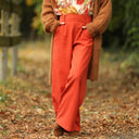 Pantalon Tom - coton/lin orange crépuscule - Quintessence