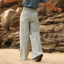 Pantalon Tom - coton/lin vert d'eau - Quintessence