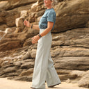 Pantalon Tom - coton/lin vert d'eau - Quintessence