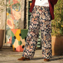 Pantalon Tom - jacquard passiflore/bleu nuit - Quintessence