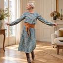 Robe Perrine Esquisse azur – vue 1 dans un appartement parisien