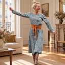 Robe Perrine Esquisse azur – vue 3 dans un appartement parisien