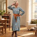 Robe Perrine Esquisse azur – vue 5 dans un appartement parisien